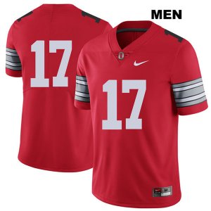 Men's NCAA Ohio State Buckeyes Alex Williams #17 College Stitched 2018 Spring Game No Name Authentic Nike Red Football Jersey RZ20C03PT